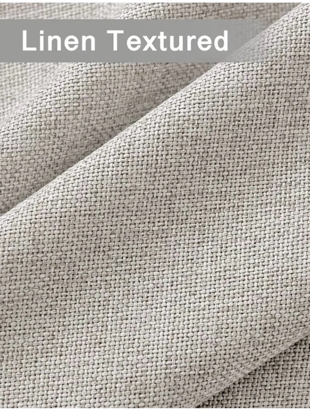 Neutral Linen Blend Blackout Grommet Curtain Panel Set